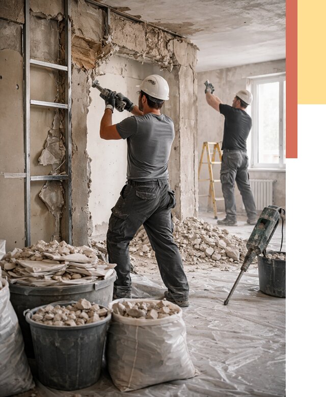 Демонтажные работы в Темрюке от 2779 руб. — услуги и цена под ключ | ОТДЕЛОЧНИК-Тмр