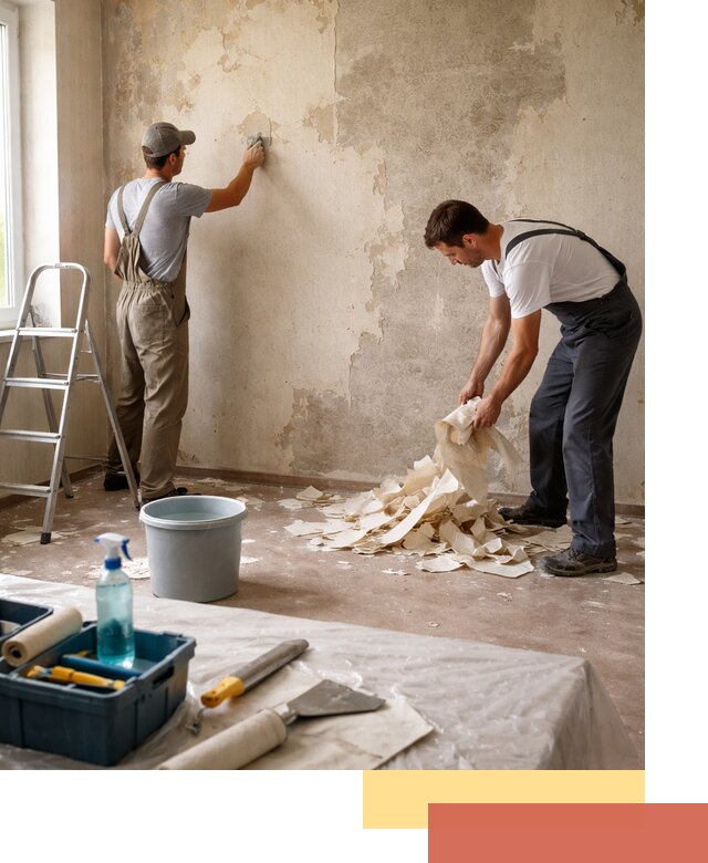 Снятие старых обоев в Темрюке быстро и качественно