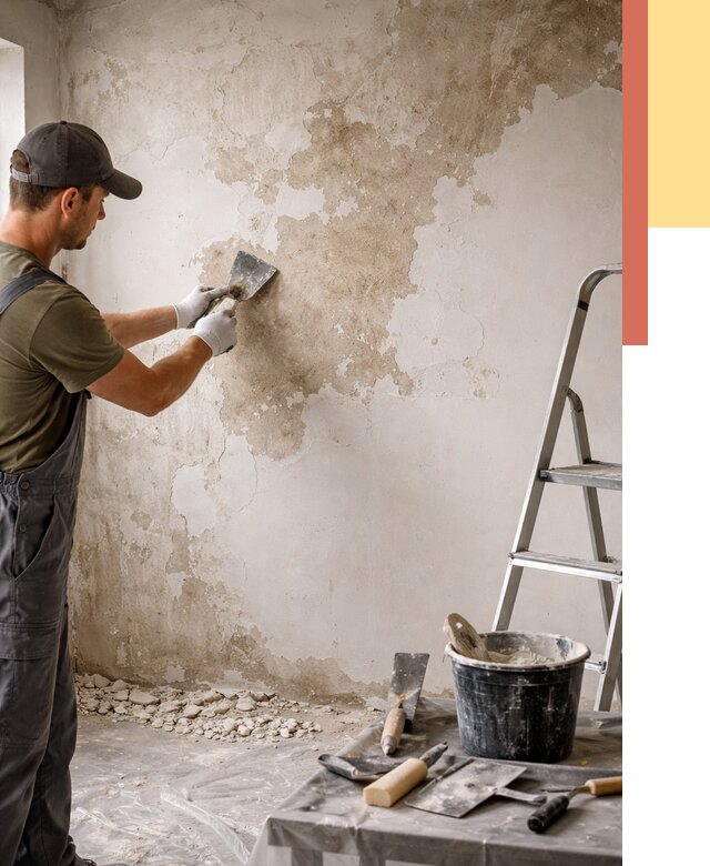 Снятие старой шпаклевки в Темрюке от 1904 руб. — быстро и недорого | ОТДЕЛОЧНИК-Тмр