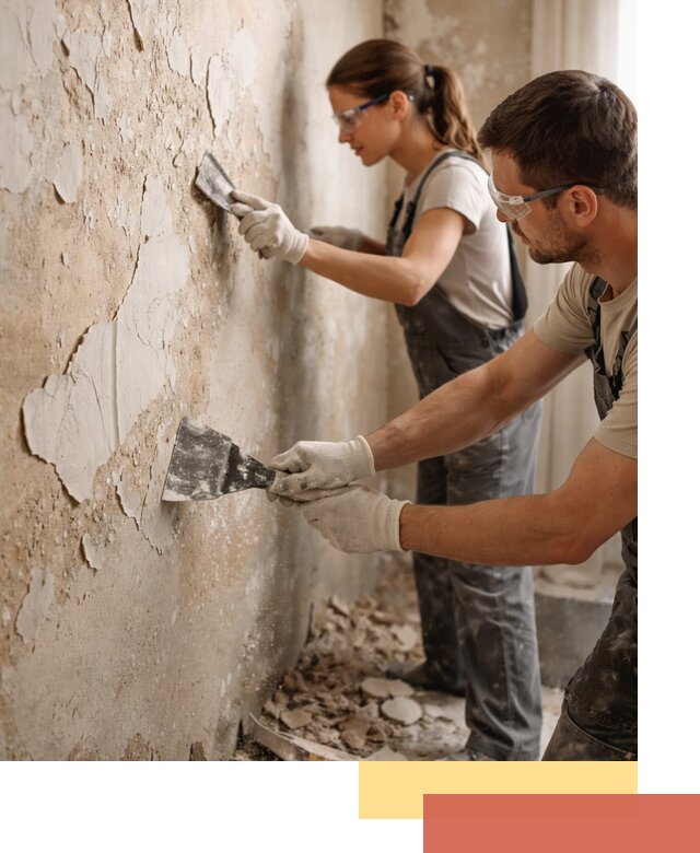 Снятие старой шпаклевки и подготовка поверхностей в Темрюке