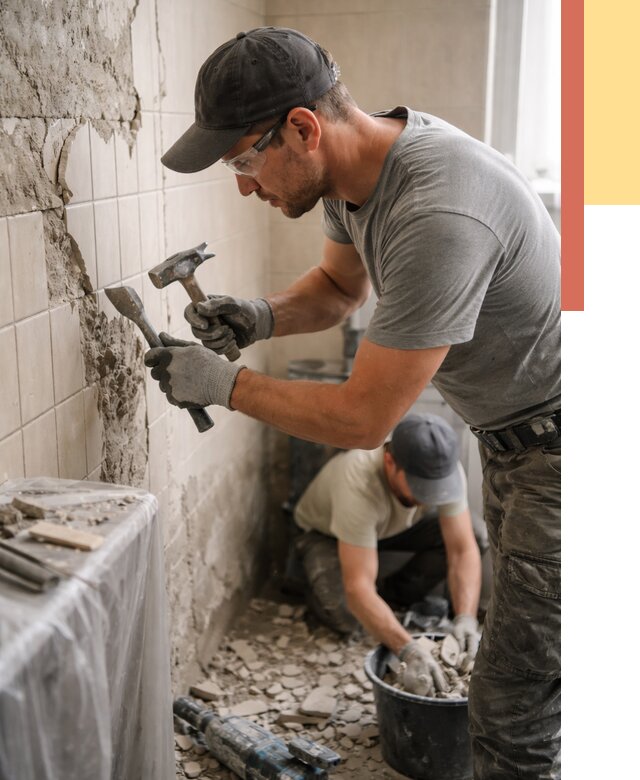 Демонтаж плитки со стен в Темрюке от 875 руб. — быстро и недорого | ОТДЕЛОЧНИК-Тмр