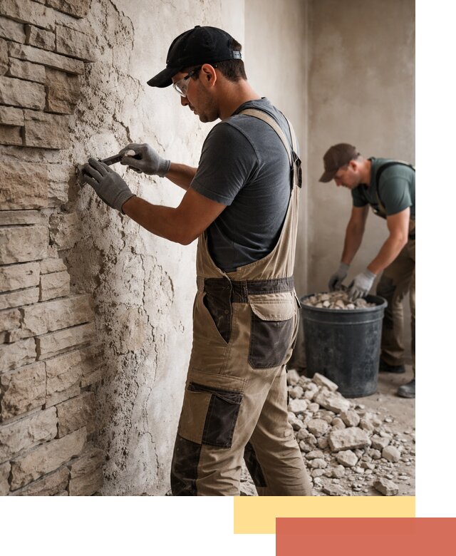 Демонтаж декоративного камня в Темрюке профессионально и безопасно