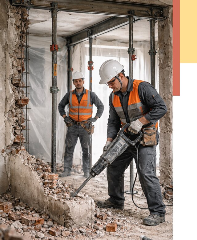 Снос несущих стен в Темрюке от 10550 руб. — демонтаж несущей стены под ключ | ОТДЕЛОЧНИК-Тмр