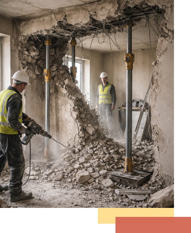 Снос несущих стен в Темрюке с гарантией безопасности и качества