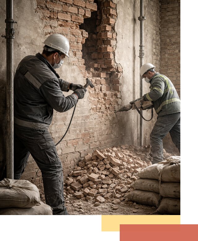 Демонтаж кирпичных стен в Темрюке быстро и безопасно