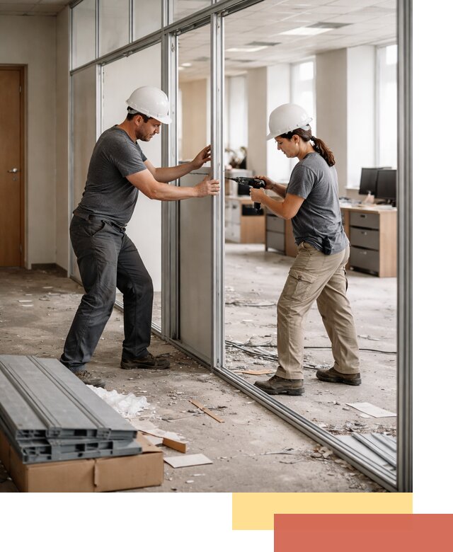 Демонтаж алюминиевых перегородок в Темрюке быстро и аккуратно