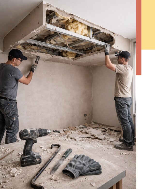 Демонтаж короба из гипсокартона в Темрюке от 1565 руб. — быстро и недорого | ОТДЕЛОЧНИК-Тмр