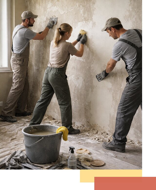 Очистка стен от клея и грунтовки в Темрюке качественно и быстро