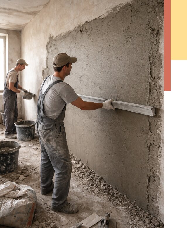 Цементная штукатурка стен в Темрюке от 4632 руб/м2 — быстро и недорого | ОТДЕЛОЧНИК-Тмр