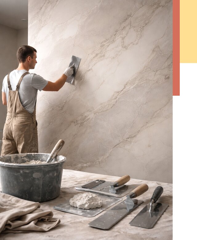 Декоративная штукатурка под мрамор в Темрюке от 2882 руб./м² — быстро и недорого | ОТДЕЛОЧНИК-Тмр