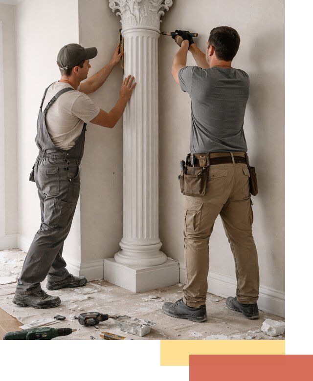 Установка декоративных колонн в Темрюке под ключ