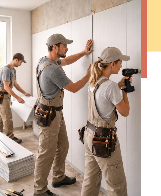 Монтаж ПВХ панелей на стены в Темрюке от 463 руб/м2 — быстро и недорого | ОТДЕЛОЧНИК-Тмр