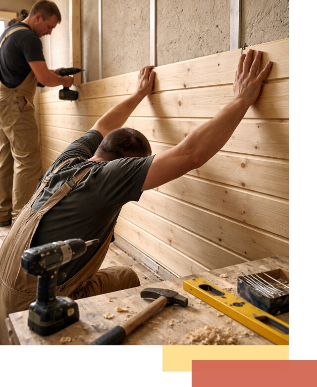 Монтаж деревянной вагонки на стены в Темрюке быстро и качественно