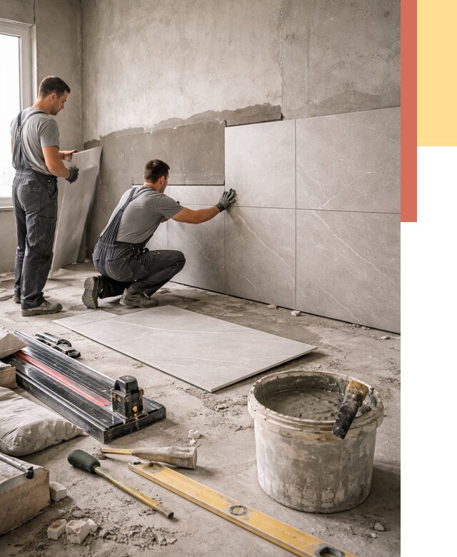 Облицовка стен керамогранитом в Темрюке от 4323 руб./м² — услуги под ключ | ОТДЕЛОЧНИК-Тмр