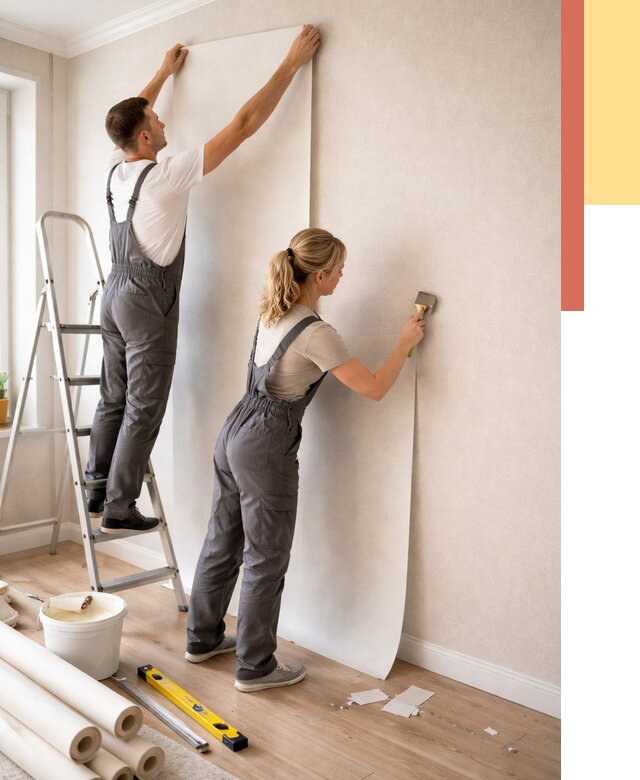 Поклейка флизелиновых обоев в Темрюке от 6176 руб. | Быстро и недорого — ОТДЕЛОЧНИК-Тмр