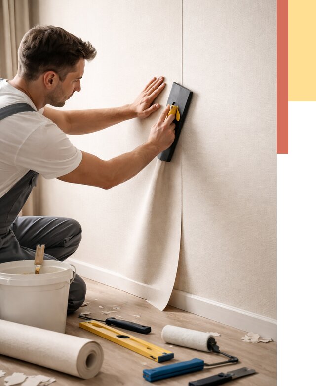 Поклейка виниловых обоев в Темрюке от 4632 руб. | Быстро и недорого — ОТДЕЛОЧНИК-Тмр