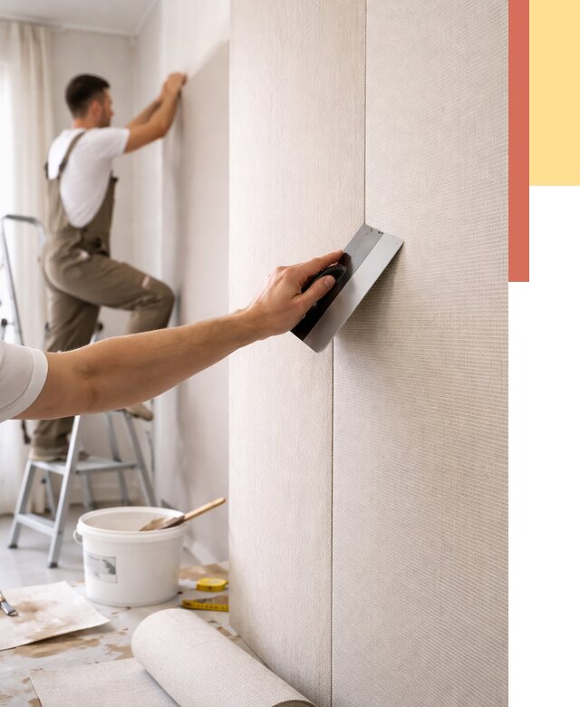 Поклейка текстильных обоев в Темрюке от 4632 руб. под ключ | ОТДЕЛОЧНИК-Тмр