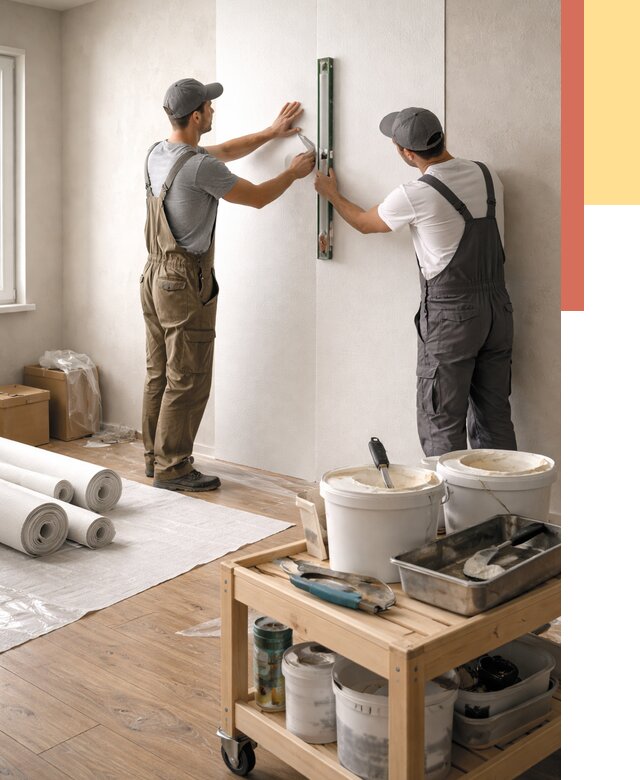 Поклейка стеклообоев в Темрюке от 6690 руб. за м2 — быстро и недорого | ОТДЕЛОЧНИК-Тмр