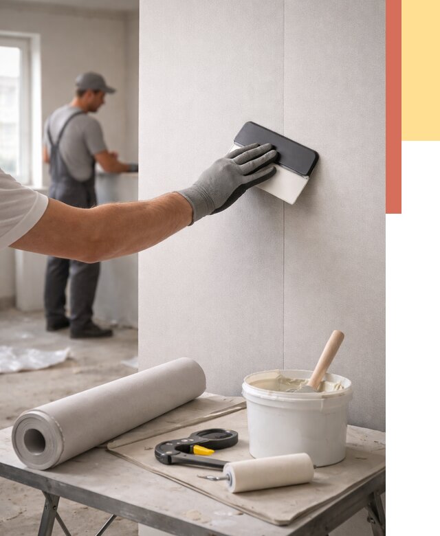 Поклейка обоев под покраску в Темрюке от 3603 руб. за м2 | ОТДЕЛОЧНИК-Тмр