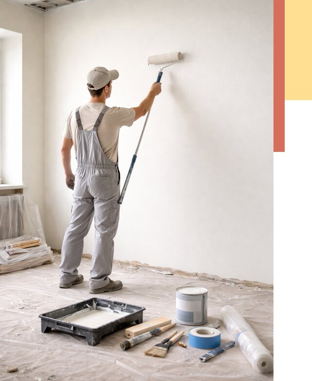 Покраска стен водоэмульсионной краской в Темрюке от 463 руб. за м² | ОТДЕЛОЧНИК-Тмр