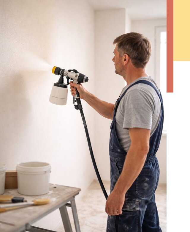 Покраска стен краскопультом в Темрюке от 7720 руб. — механизированная покраска | ОТДЕЛОЧНИК-Тмр