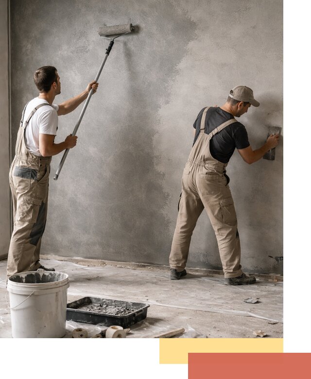 Покраска стен под бетон в Темрюке профессионально и недорого