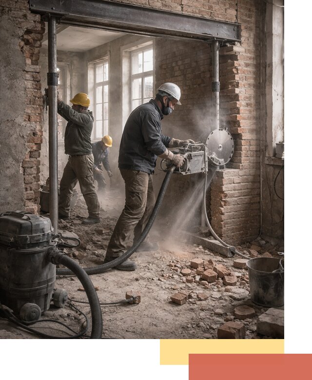 Прорезка проема в стене под дверной или оконный проем в Темрюке