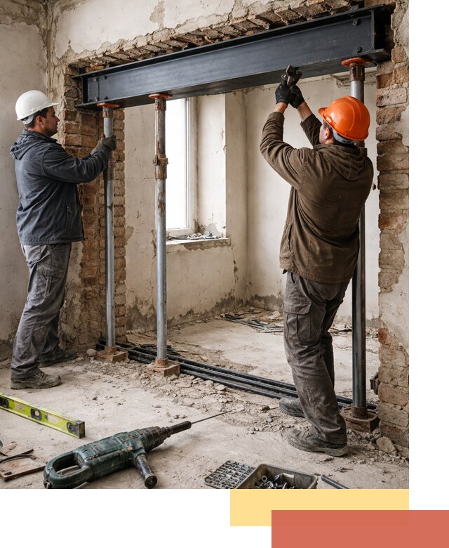 Усиление проема в стене в Темрюке для расширения и безопасности