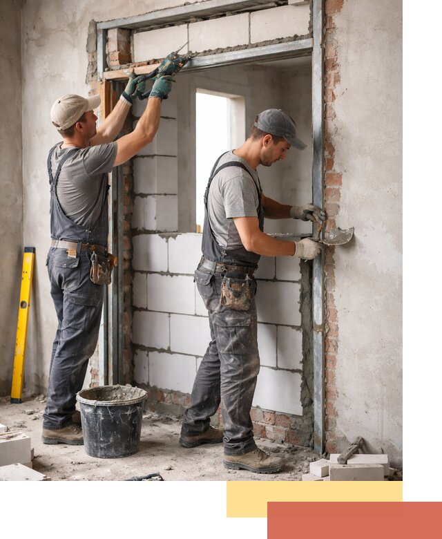 Закладка дверного проема под ключ в Темрюке: демонтаж, монтаж, отделка