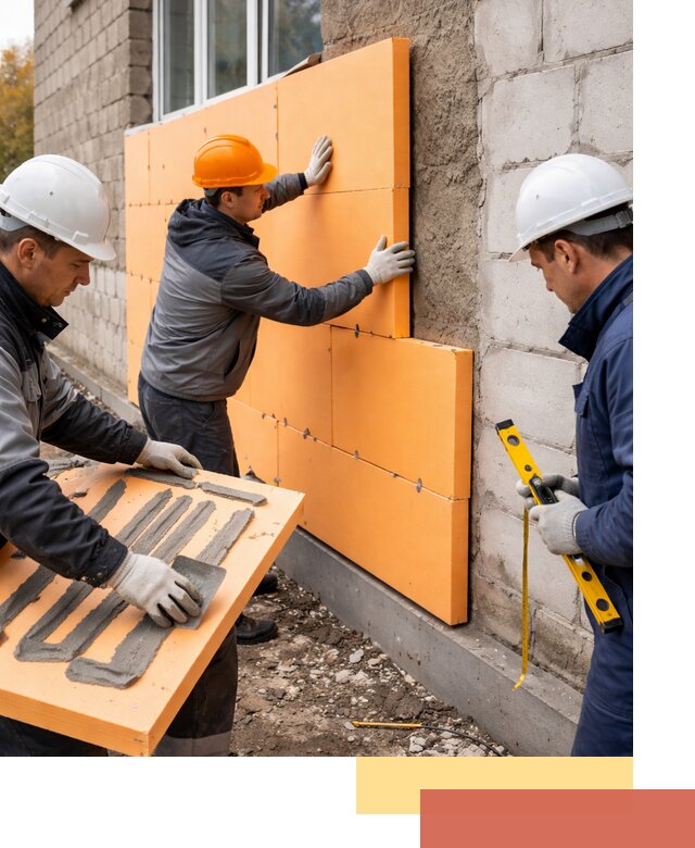 Утепление фасада пеноплексом под ключ в Темрюке