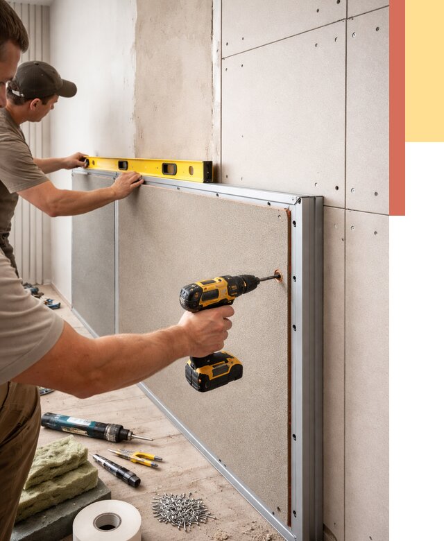 Шумоизоляция стен панелями ЗИПС в Темрюке от 2264 руб./м² под ключ | ОТДЕЛОЧНИК-Тмр