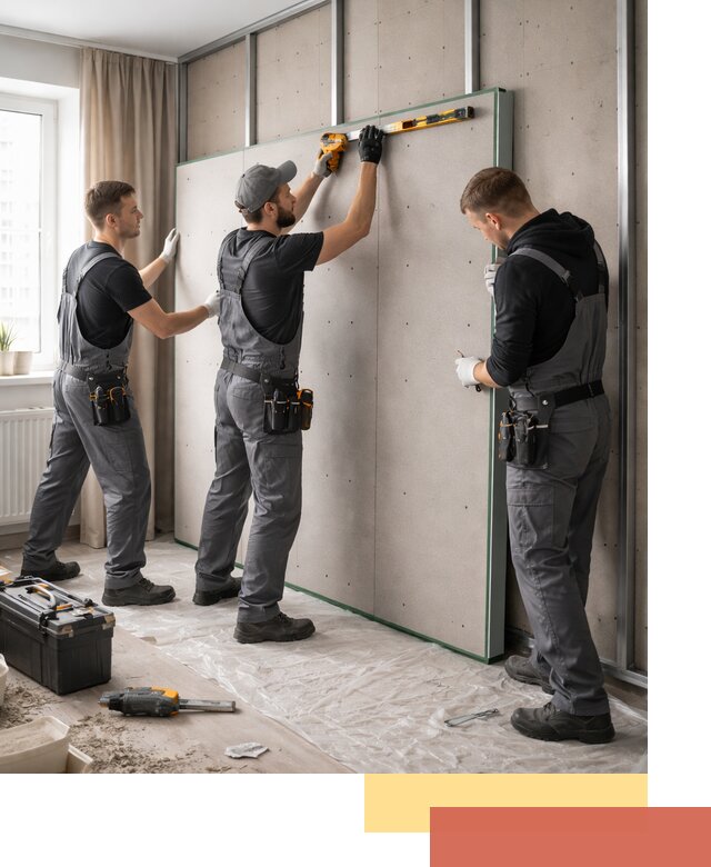 Шумоизоляция стен панелями ЗИПС в Темрюке для жилых и коммерческих помещений