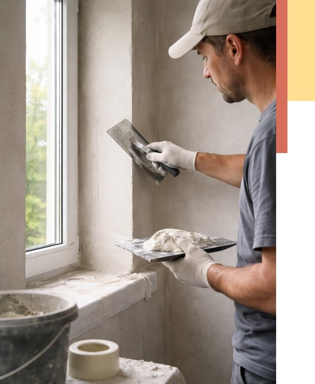 Штукатурка откосов в Темрюке от 4632 руб/м² — услуги и выравнивание под ключ | ОТДЕЛОЧНИК-Тмр