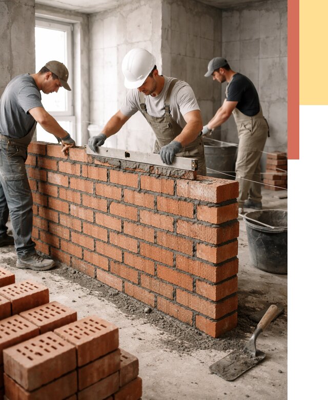 Кладка перегородок из кирпича в Темрюке от 3603 руб. за м² | ОТДЕЛОЧНИК-Тмр