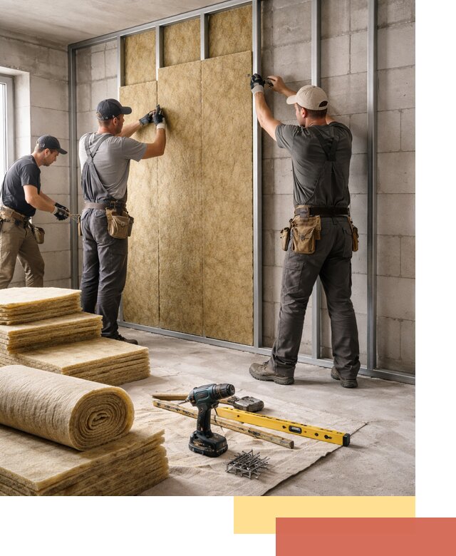 Шумоизоляция перегородок из блоков в Темрюке — монтаж и защита шумоизоляцией