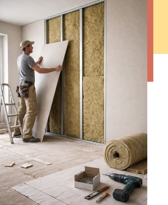 Перегородка из гипсокартона с шумоизоляцией в Темрюке от 3211 руб. | ОТДЕЛОЧНИК-Тмр