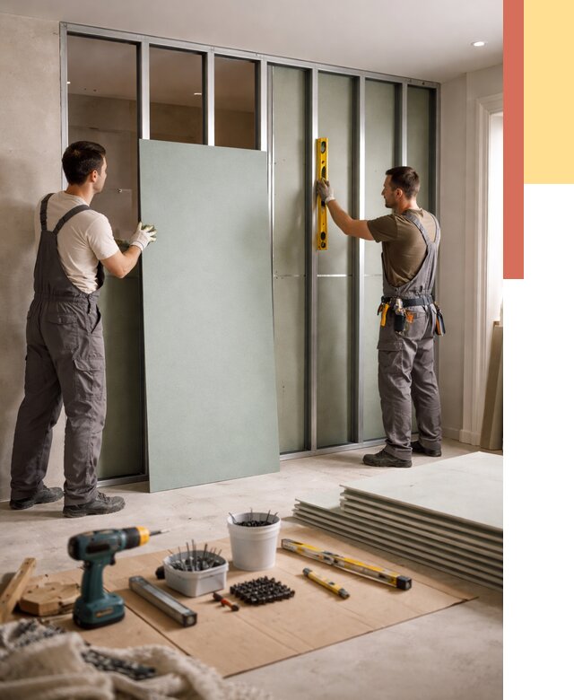 Перегородка из влагостойкого гипсокартона в Темрюке от 4941 руб. — монтаж под ключ | ОТДЕЛОЧНИК-Тмр