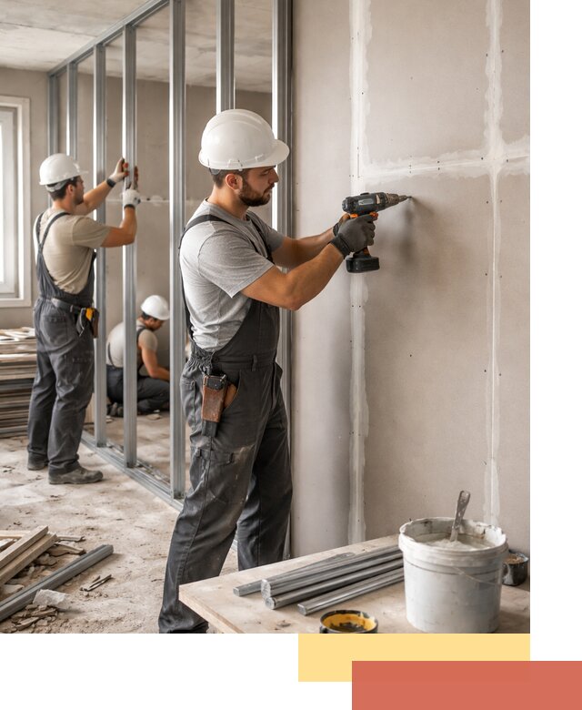 Перегородки из огнестойкого гипсокартона в Темрюке под ключ