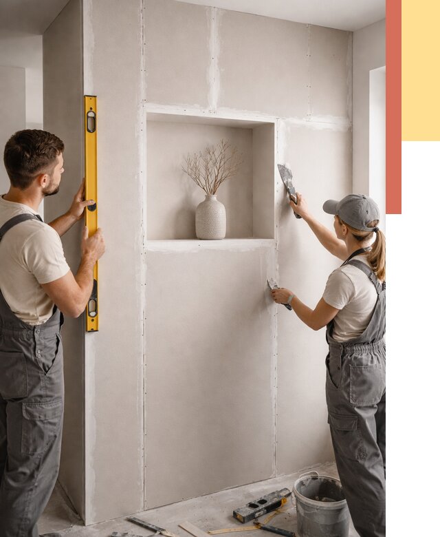 Перегородка из гипсокартона с нишей в Темрюке от 3345 руб. под ключ | ОТДЕЛОЧНИК-Тмр