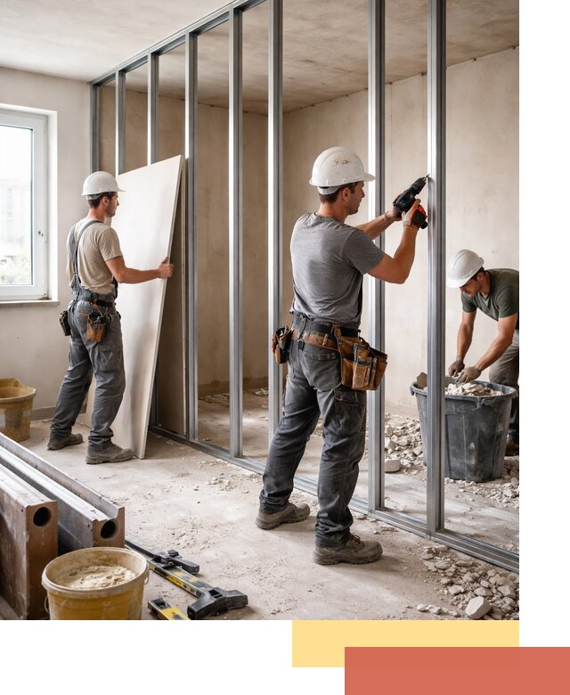 Перенос гипсокартонной перегородки в Темрюке профессионально и быстро