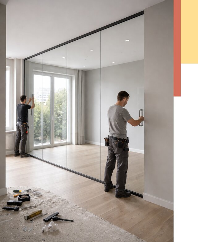 Изготовление стеклянных перегородок в Темрюке от 12712 руб. под ключ | ОТДЕЛОЧНИК-Тмр