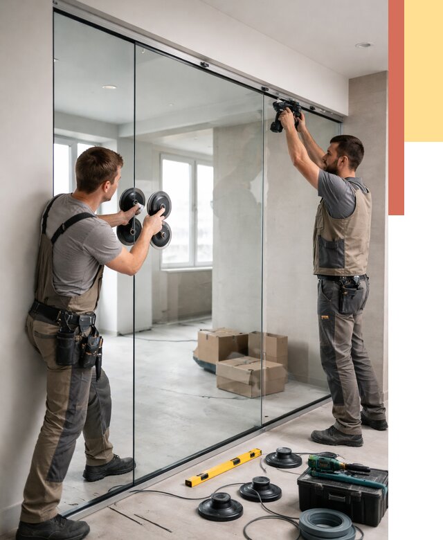 Монтаж стеклянных перегородок в Темрюке от 6690 руб. | ОТДЕЛОЧНИК-Тмр