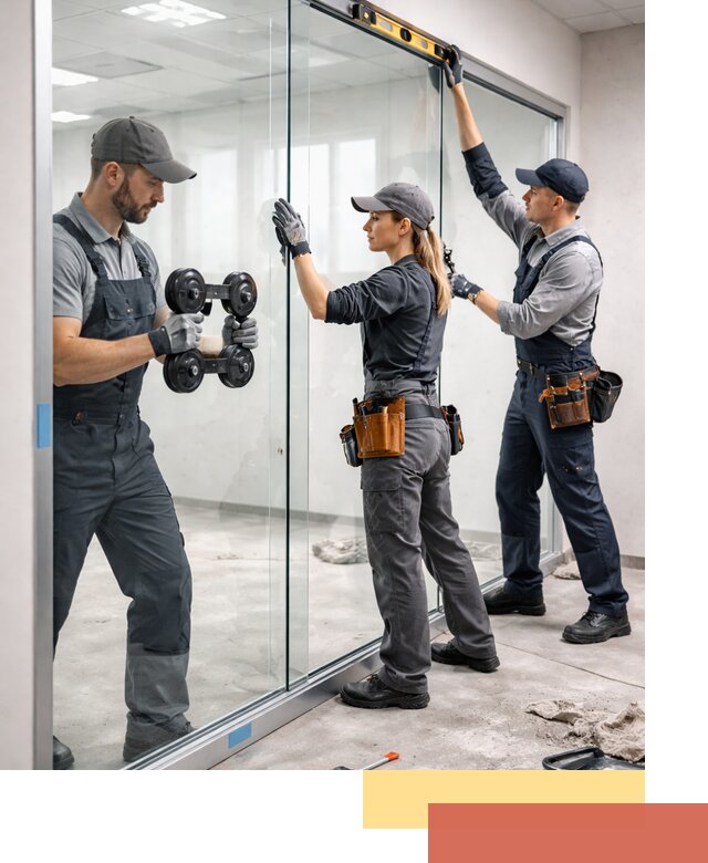 Профессиональный монтаж стеклянных перегородок в Темрюке