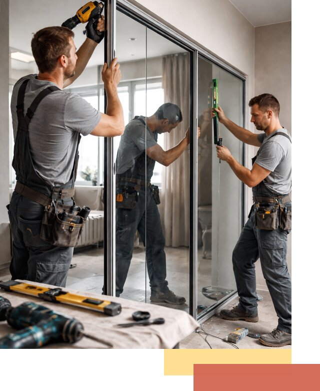 Каркасные стеклянные перегородки под ключ в Темрюке