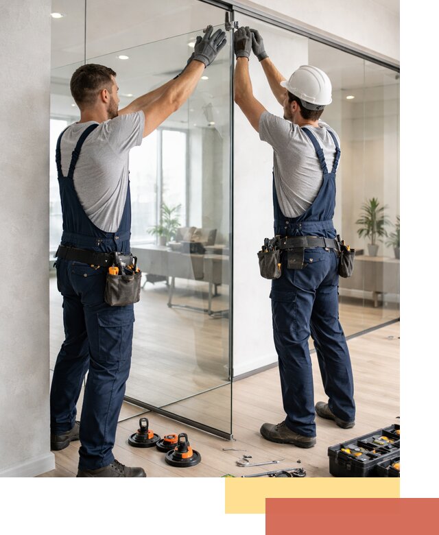 Безрамные стеклянные перегородки под ключ в Темрюке