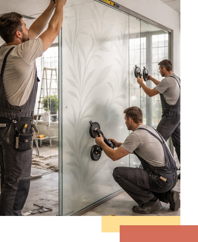 Стеклянные перегородки с рисунком на заказ в Темрюке