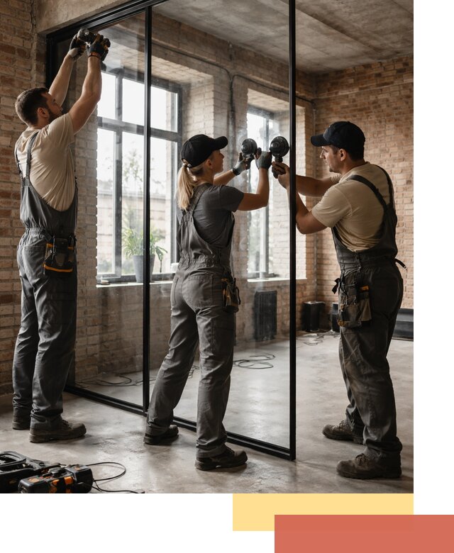 Стеклянные перегородки лофт — изготовление и монтаж в Темрюке