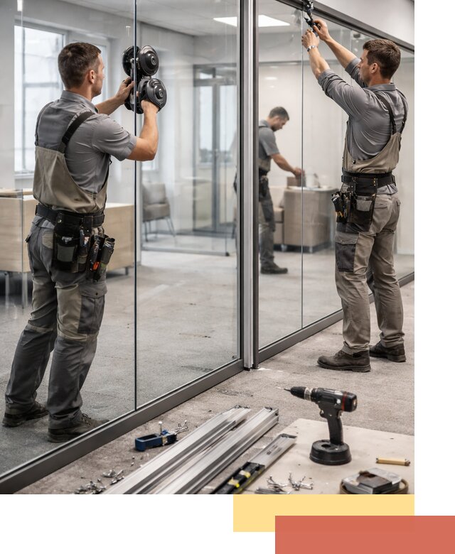 Стеклянные офисные перегородки под ключ в Темрюке