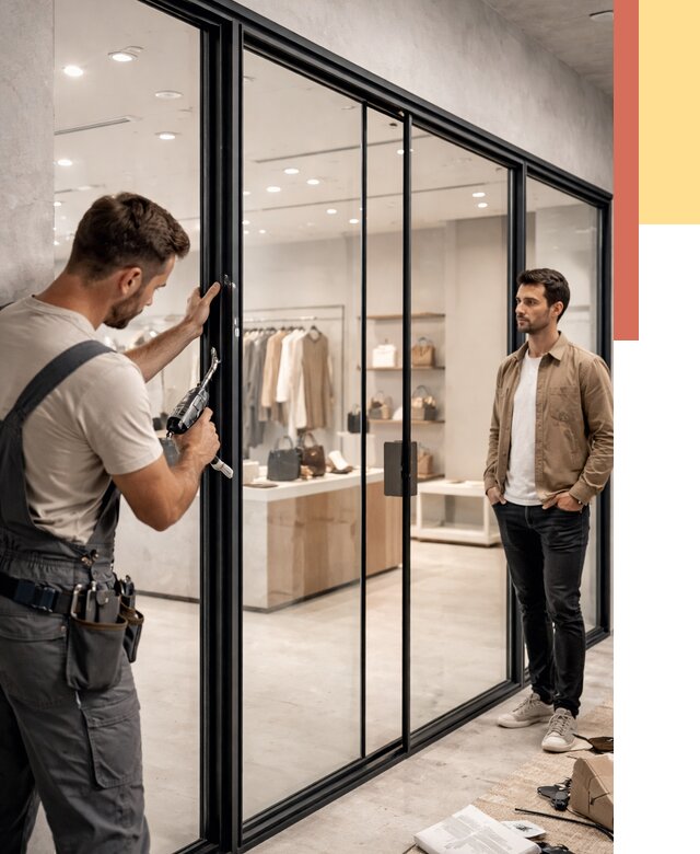 Стеклянные перегородки для магазинов в Темрюке от 8440 руб. под ключ | ОТДЕЛОЧНИК-Тмр