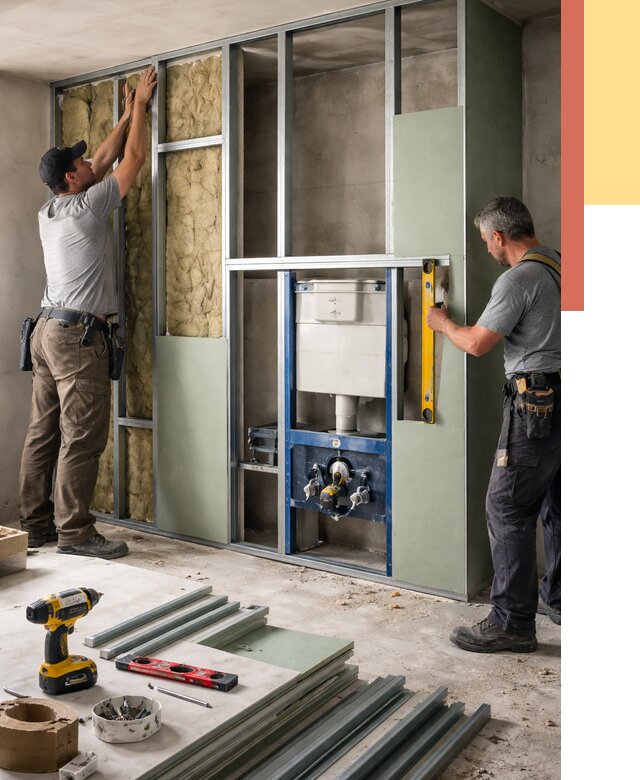 Установка сантехнических перегородок в Темрюке от 8749 руб. | ОТДЕЛОЧНИК-Тмр